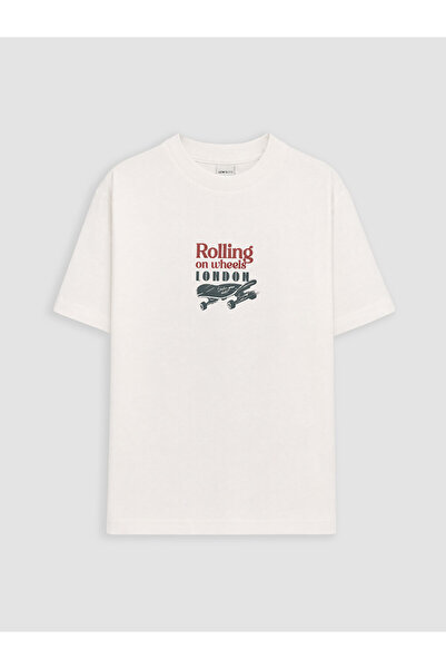 LC Waikiki Lcw Kids White London Printed Boys' T-Shirt