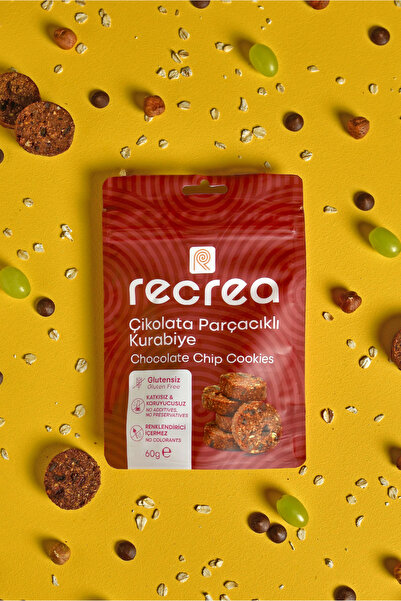 recrea snacks 1 Adet Glutensiz Çikolata Parçacıklı Kurabiye