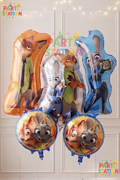 Parti Station Zootropolis Balloon Set 5 Pieces Zootopia Judy Hopps Balloon Zo...