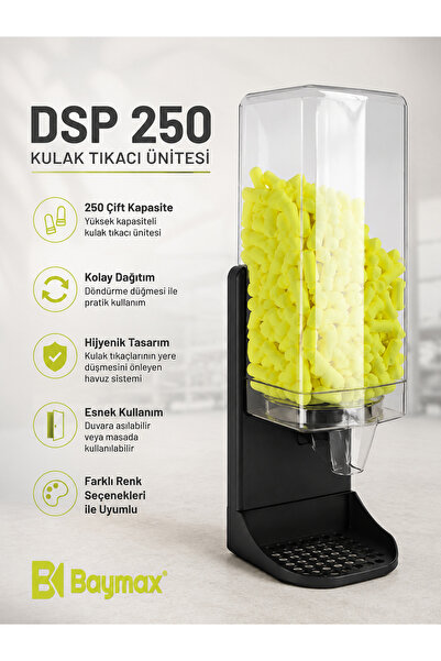 Baymax SL 2306 DSP250 Dolu Kulak Tıkacı Dispenseri 250 Çift SNR 27 dB İş Güve...