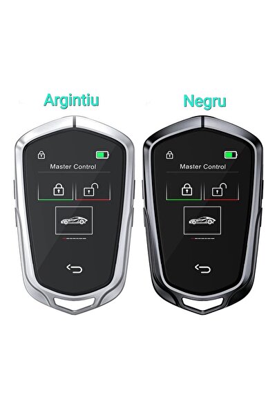 CerCip Cheie auto inteligentă cu afișaj 858 Argintiu, activare acces fără cheie, 4 butoane, LCD cu touchscreen