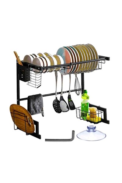 OEM Dish drying rack for dishes and cutlery above the sink, Black, 55x65x26 cm