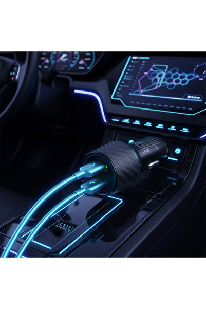 Generic Dual Fast Car Charger with USB-A and Type-C Ports, 2-in-1 Cigarette L...