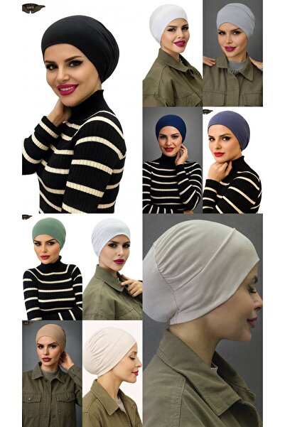 ALDAIYR Adet Tesettür Elastic Non-Slip Seamless Snap-On Sea Cap Practical Cap
