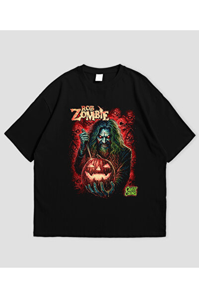Grafftee Clothing تي شيرت روب زومبي مطبوع للجنسين مقاس كبير