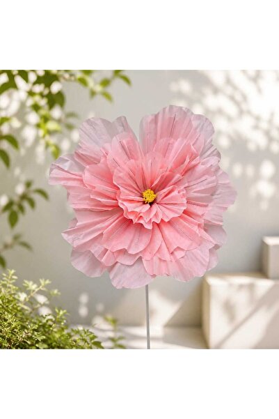 decotoys Floare Roz decorativă din hârtie cu tija 170cm