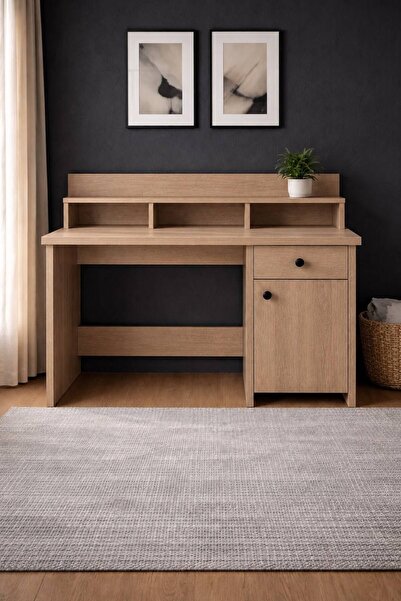 OVİS HOME MD 003 ÇALIŞMA MASASI ÇEKMECELİ VE KAPAKLI SEPET CEVİZ