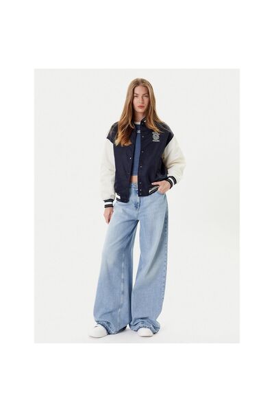 Guess Jeans Geacă bomber de damă W5YL15WHAA2 Bleumarin