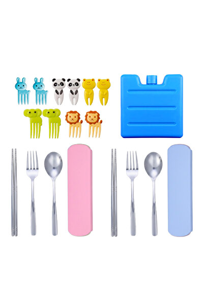 STAR BABiES Lunchbox Essentials Set Includes 2 Reusable Travel Cutlery Sets (...