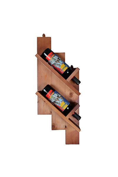 LimArt Suport de Perete Artizanal din Lemn pentru 2 Sticle, include Set 2 Sti...