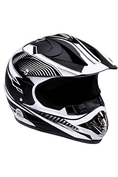 niyazi High Quality Desert Motocross Helmet with Top Visor and Raised Chin Gu...