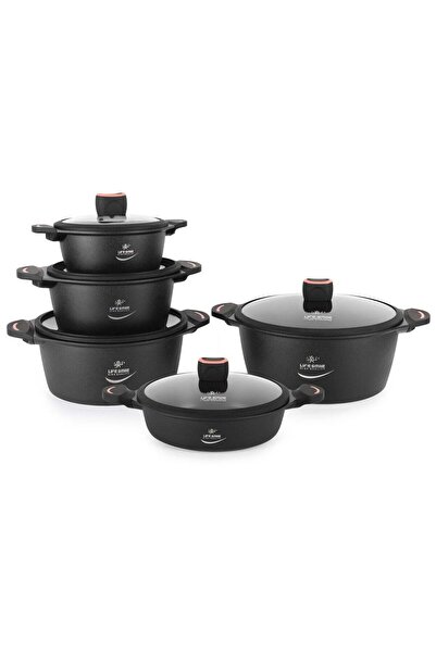 Lifesmile Life Smile 10Pcs Non-Stick Cookware Sets-Titanium Coating Cookwares...