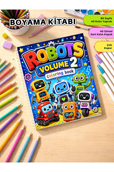 metafortoys كتاب تلوين الروبوتات الجزء الثاني - 24x20 سم I 40 صورة I للأطفال ...
