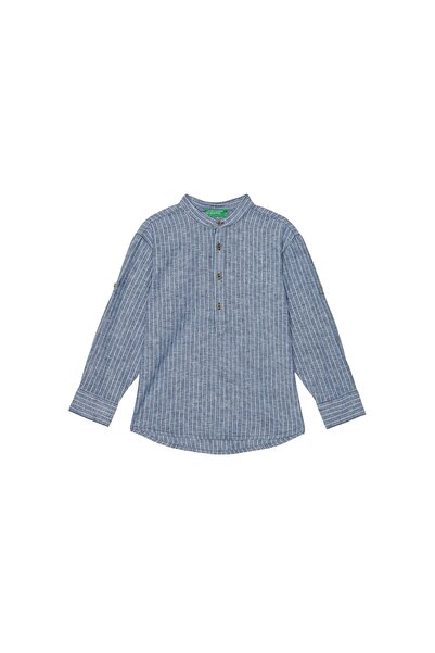 United Colors of Benetton Cămașă băieți 52VMCQ03V Albastru