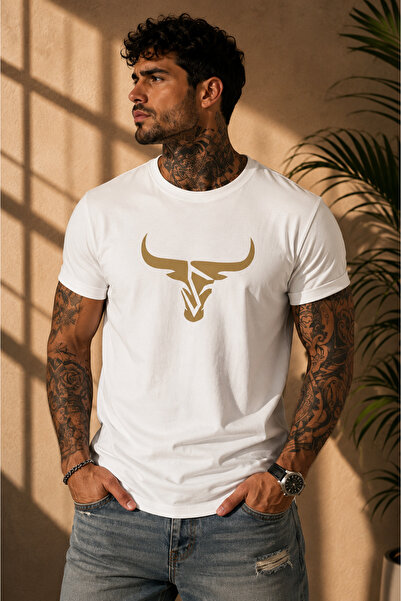 Clothify Unisex Oversize Cow Head Printed Premium T-Shirt 100% Cotton Crew Ne...