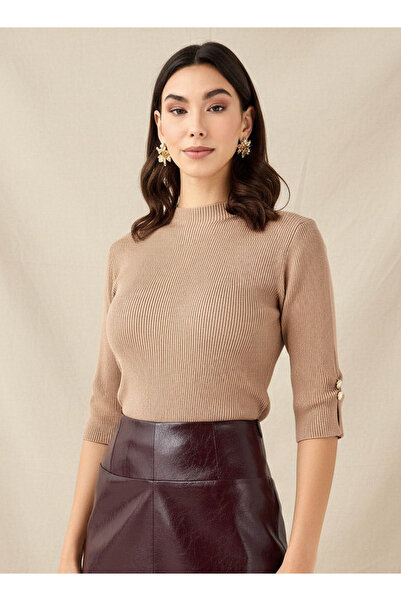 FAV RIBBED SQUARE NECK HALF SLEEVE TOP