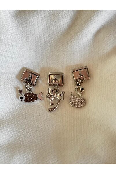 bijoux uniques New Season Fish Ribbon Swan Steel Italian Charm