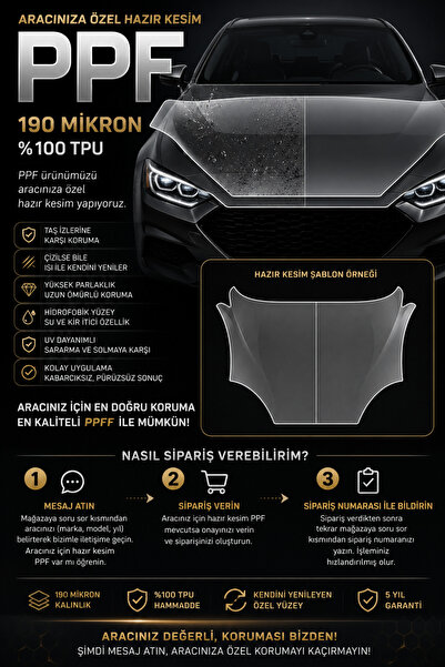 Drive Detailing Kaput PPF Koruma Hazır Kesim (PRE-CUT) Her Araca Özel Kesim P...