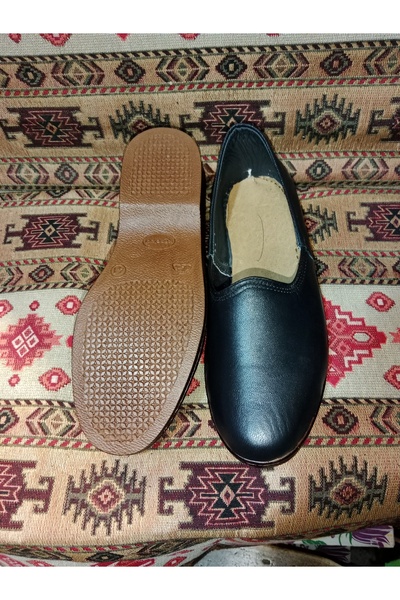 Mekapçı İhsan Epa Yemeni/Çarık, Hakiki Deri ,Siyah Renk, Düz Model, Epa Taban...