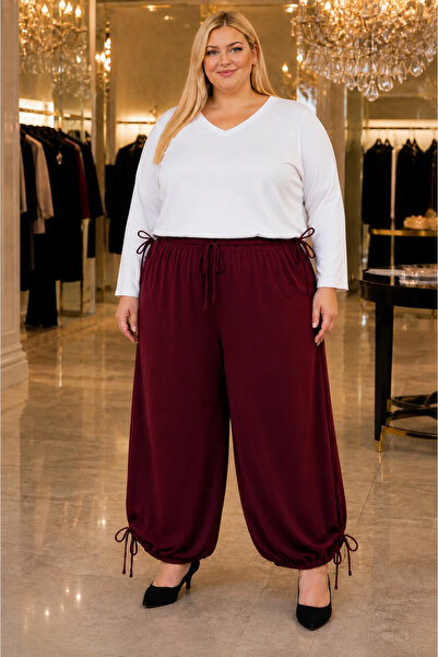 Seçkin Büyük Beden Women's Plus Size Ultra Large Size Pants-Loose Trousers