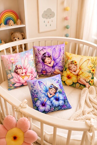EVPANYA Sleeping Colorful Fairy Patterned 4-Piece Children's and Baby Pillowc...