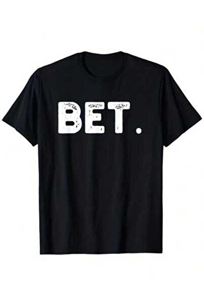 9TAY تي شيرت بطباعة جرافيكية من "BET" - أسود، بأكمام قصيرة، ياقة دائرية، تصمي...