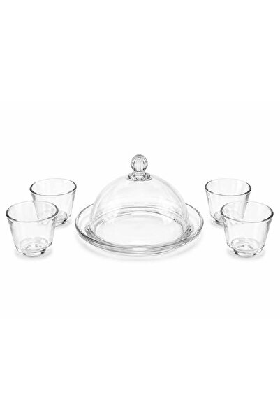 Ginza Date Serving Set with Lid and 4 Cups - 5 Pieces