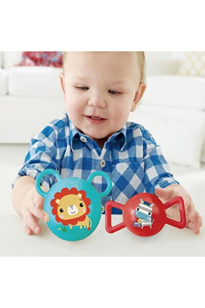 FISHER PRICE مجموعة من 3 كرات خشخيشة حسية للأطفال الرضع والصغار ذات ملمس ناعم