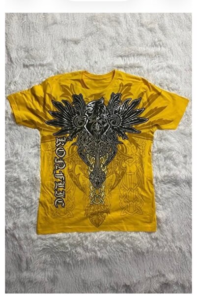 Köstebek Gothic Yellow Kor Flec Tribal T-Shirt