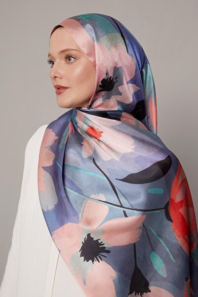 Levidor Pink Solid Floral Pattern Voile Silk Shawl