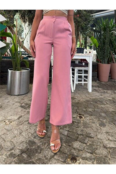 Moda4x4 Women's Clothing Powder Lycra Palazzo Trousers