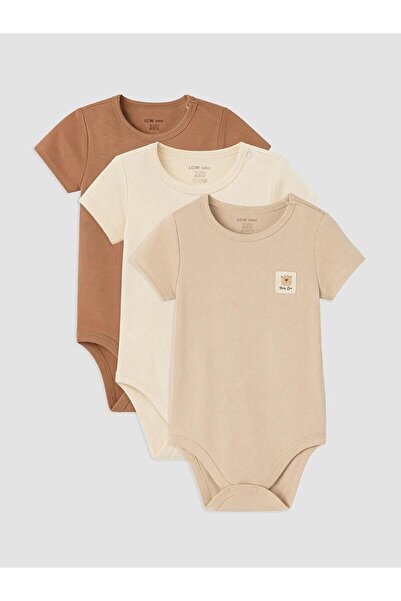 LC Waikiki Printed Baby Boy Snap Fastener Bodysuit 3-Pack (W6)