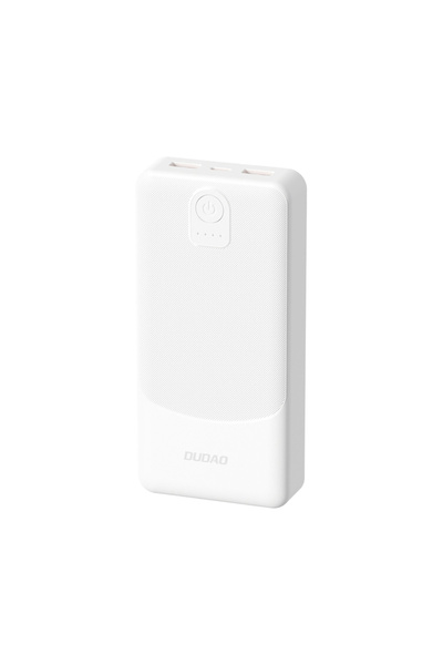 DUDAO K10Pro 20000mAh Power Bank, 2x USB-A, White