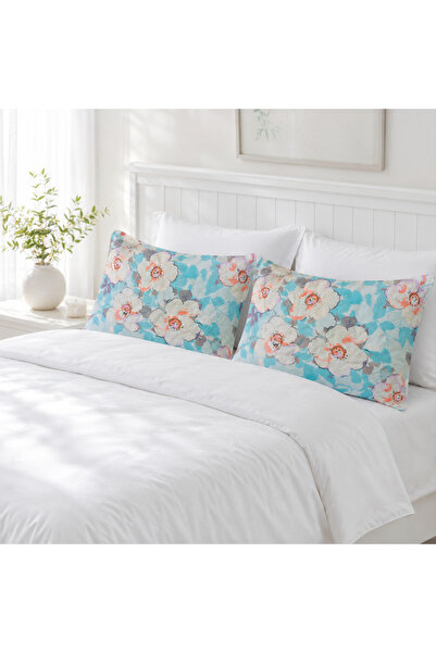 Kotonia Home Set de 2 perne matlasate 50x70 cm, 630 g/buc, decor floral 01