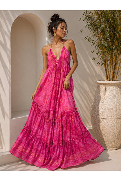 laviyonsa Long Back Low-Cut Silk-Velvet Authentic Dress Std 36-48