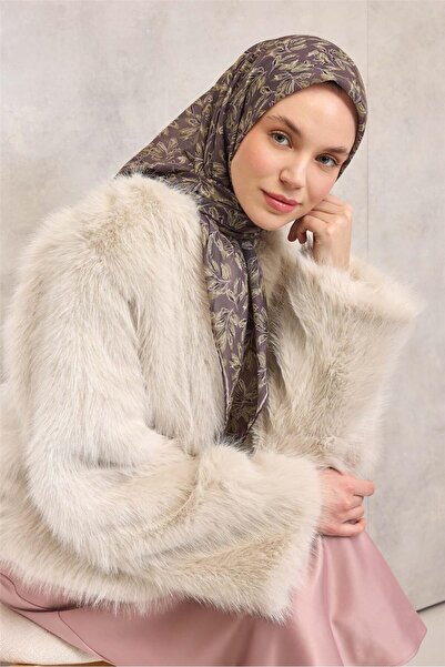 Silk Home وشاح ناعم من القطن والبوليستر بنمط زهور أرجوانية فاتحة ومضاد للانزل...
