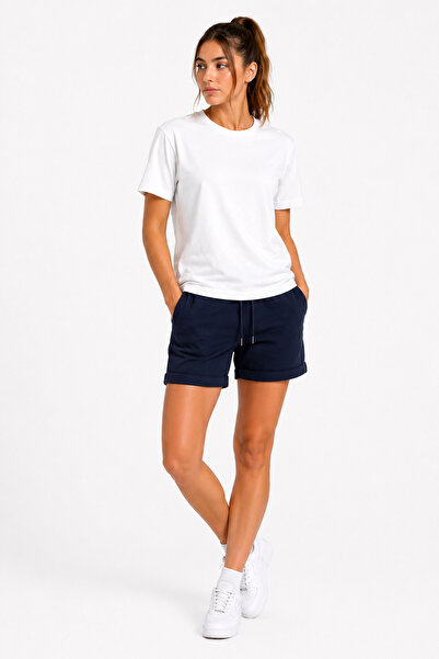 LUMİZA Women's Shorts Casual Basic Pocketed Elastic Waist Summer Comfortable ...