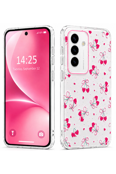 Kipgsm Xiaomi Redmi 15 Uyumlu Kılıf Şeffaf Kiraz Desenli Kamera Çıkıntılı Ken...