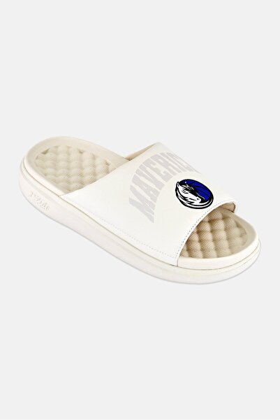 iSlide Men Dallas Mavericks Tonal Pop Slip On Slides, Off White