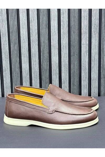 Greyybull Shoes حذاء لوفر رجالي من الجلد البني