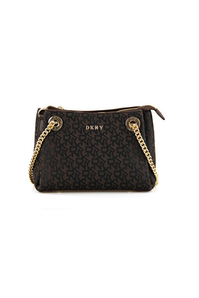 Dkny DK designer shoulder bag with adjustable gold chain, luxurious handbag, ...