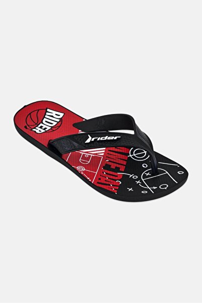 Rider Men Brand Logo Slip On Slippers, Black
