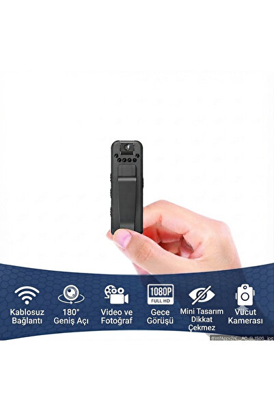 invitta Mini Tasarım Dikkat Çekmez 1080P Full HD Wi-Fi Kablosuz Akıllı Vücut ...
