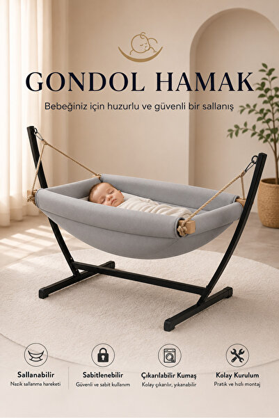 Quero Puanti Gondol Bebek Hamak Bebek Beşik, Sallanbilir, Sabitlenir, Bebek H...