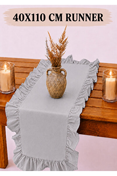 SADEN HOME Firfirli Gray Runner, Decorative Small Size 40X110 cm