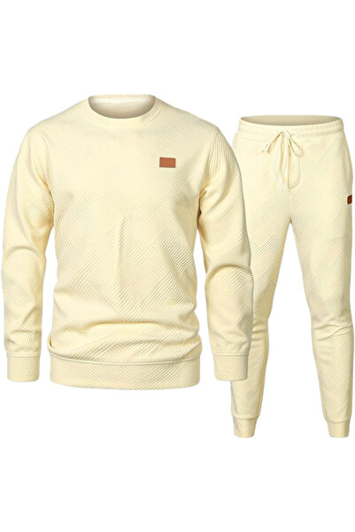 OEM Costum Trening Bărbați Sport Casual Moale Elastic Confortabil Bej L