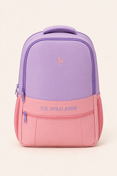U.S. Polo Assn. حقيبة ظهر مدرسية للفتيات، خفيفة الوزن، متعددة الأقسام، مع جيب...