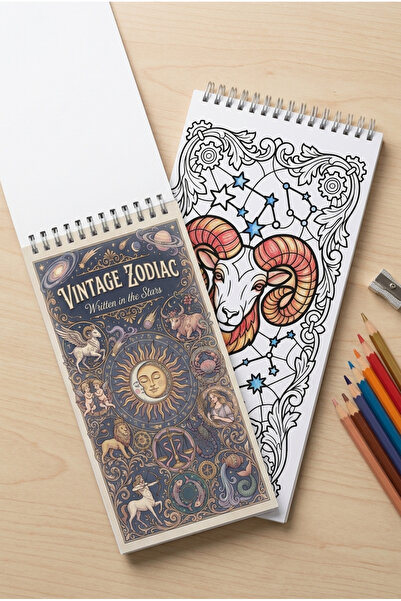 Pink Swan Craft Vintage Zodiac Written in the Stars Coloring Book - Bag/Pocke...