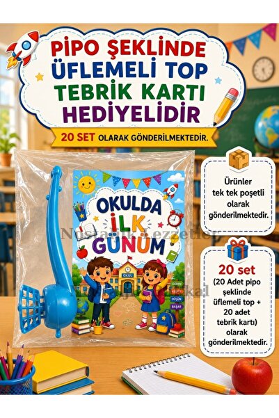 Nostaljik Lezzetler 20 Adet Okulda İlk Günüm Yazılı Hediye Seti 1. Sınıf- Sen...