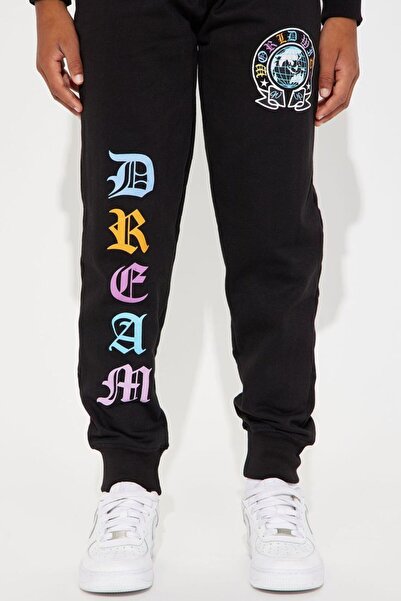classy moda Unisex Lettering Front Printed 2 Thread Combed Cotton Baggy Trousers